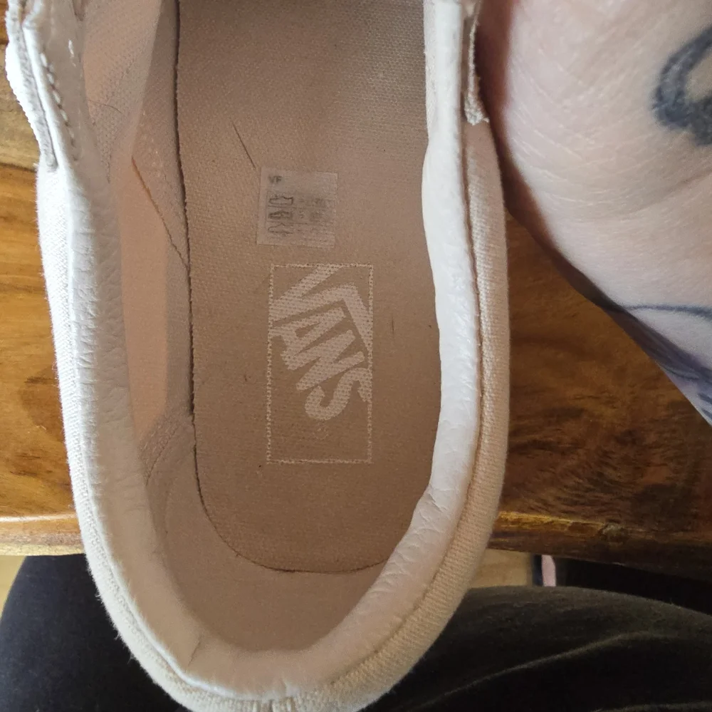 Women's Pastel Light Pink Nude Platform Laced Vans Stacked - Picture 7 of 8